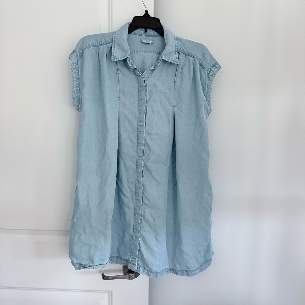 Cooperative Urban Outfitters Chambray Button Down Shirt Dress Pockets Size XS